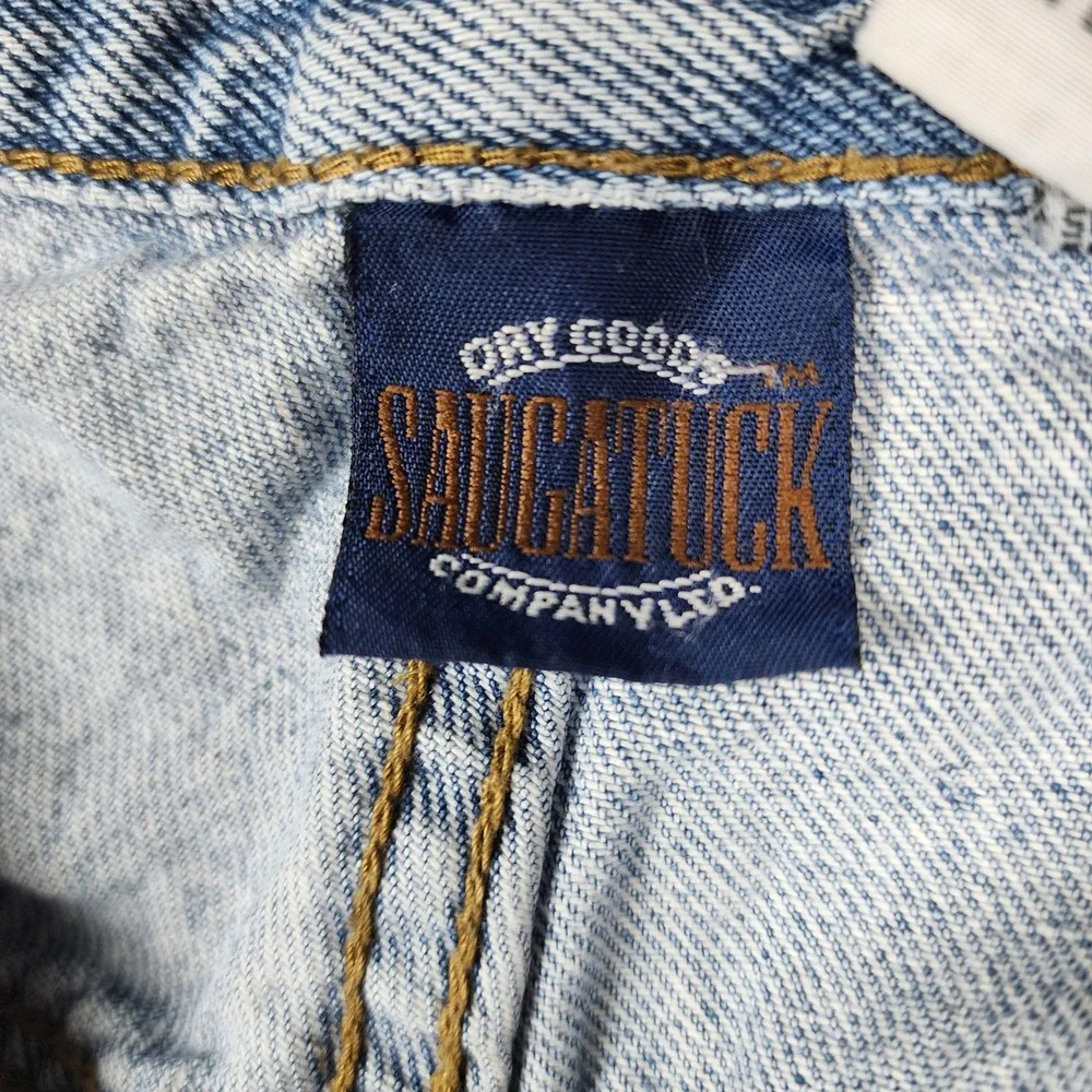 Saugatuck Denim Shorts Mens 40 Light Blue Wash 100% Cotton Relaxed Fit 90s Style
